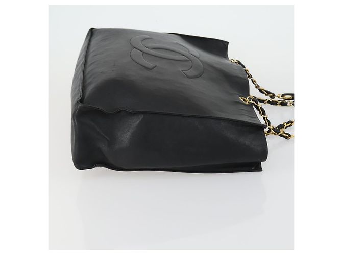 CHANEL COCO Mark Chain Shoulder Bag Lamb Skin Black Gold CC - vista 3