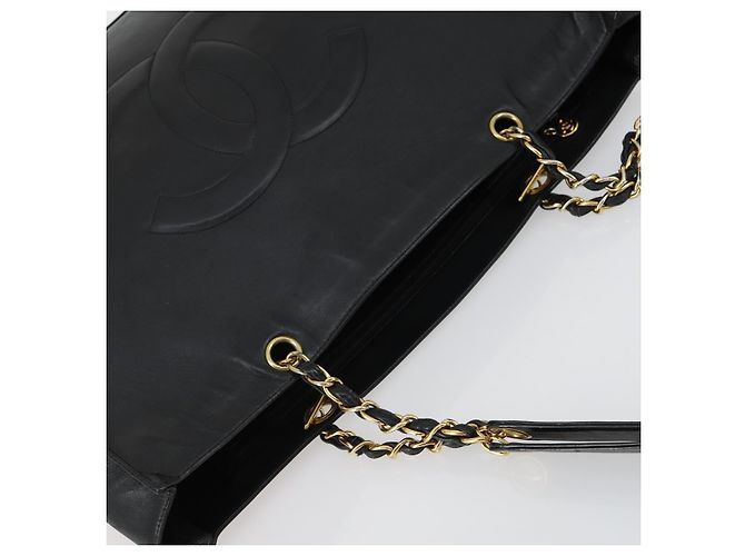 CHANEL COCO Mark Chain Shoulder Bag Lamb Skin Black Gold CC - vista 6