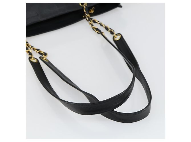 CHANEL COCO Mark Chain Shoulder Bag Lamb Skin Black Gold CC - vista 7