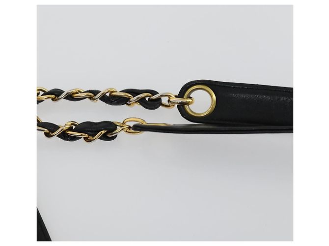 CHANEL COCO Mark Chain Shoulder Bag Lamb Skin Black Gold CC - vista 8