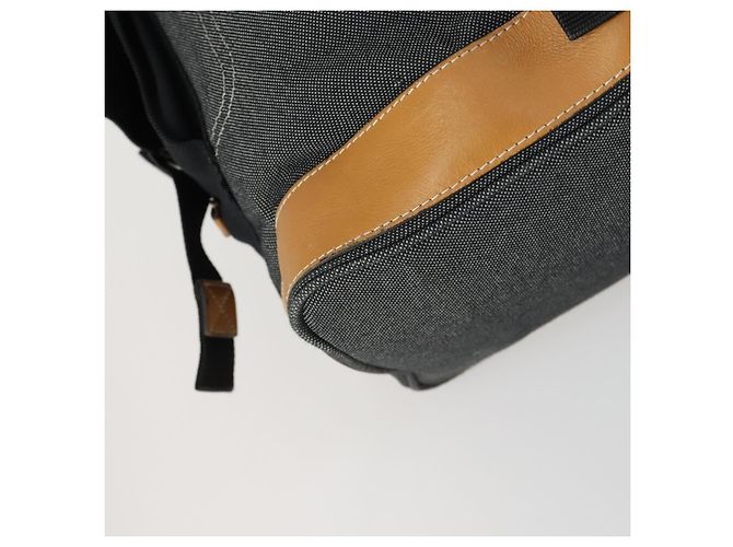 LOEWE Eye Nature Convertible Backpack Canvas Leather Gray Silver - vista 17