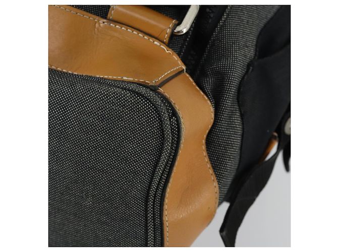 LOEWE Eye Nature Convertible Backpack Canvas Leather Gray Silver - vista 18