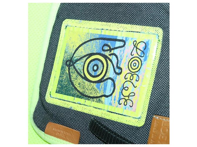LOEWE Eye Nature Convertible Backpack Canvas Leather Gray Silver - vista 21
