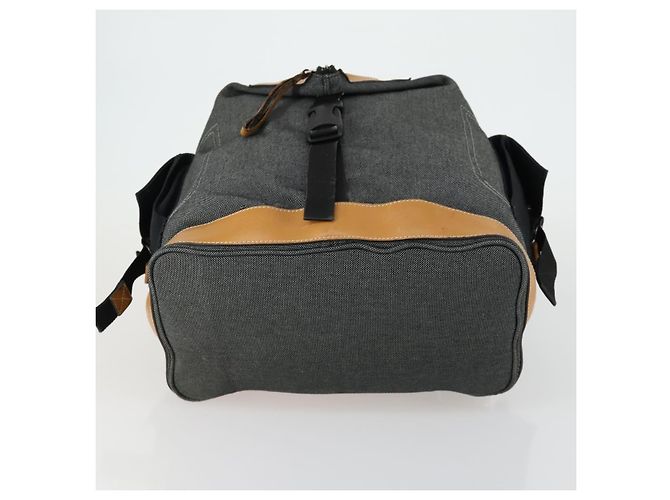 LOEWE Eye Nature Convertible Backpack Canvas Leather Gray Silver - vista 5