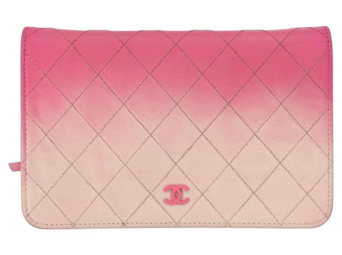 CHANEL Schultertasche mit Kette aus Leder Rosa Silber CC - Ansicht 13