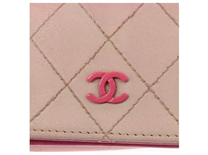 CHANEL Schultertasche mit Kette aus Leder Rosa Silber CC - Ansicht 18