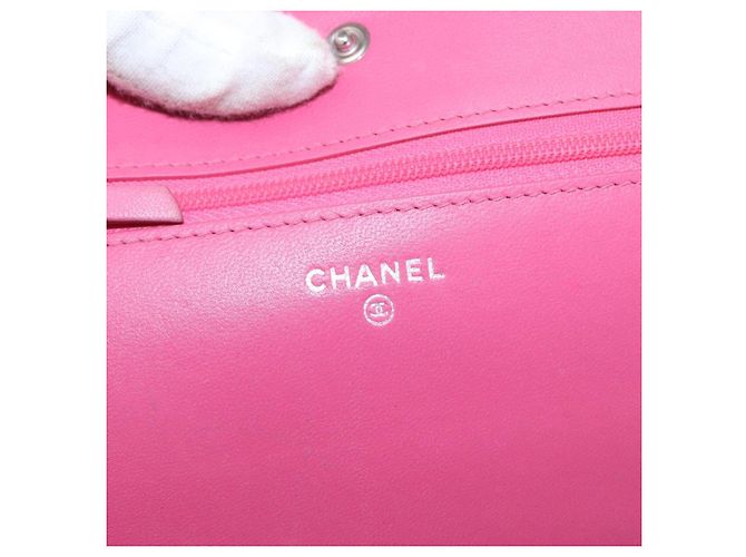 CHANEL Schultertasche mit Kette aus Leder Rosa Silber CC - Ansicht 20