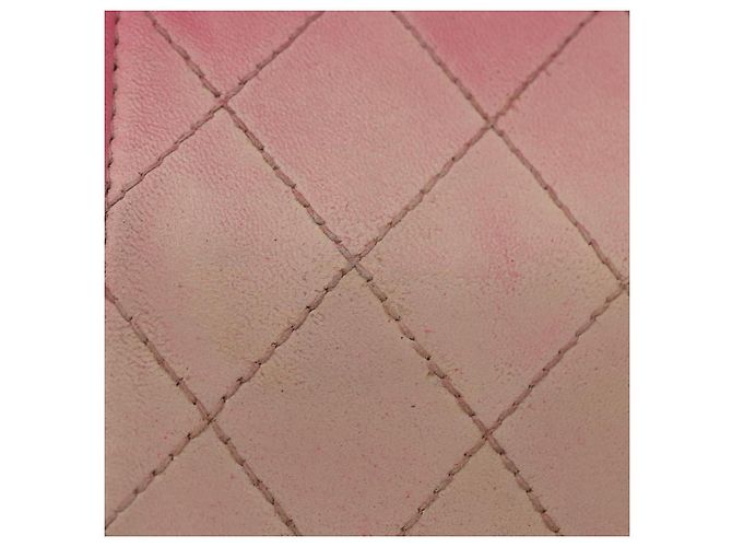 CHANEL Schultertasche mit Kette aus Leder Rosa Silber CC - Ansicht 9