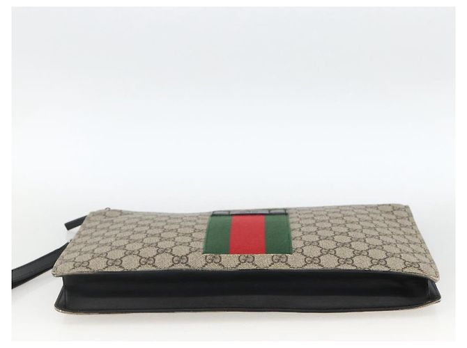 GUCCI GG Supreme Clutch Bag PVC Beige Silver 433665 - vista 5