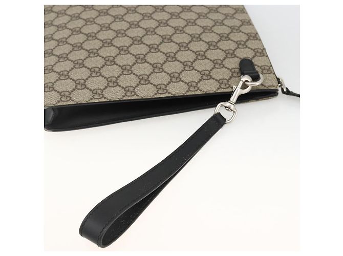 GUCCI GG Supreme Clutch Bag PVC Beige Silver 433665 - vista 7