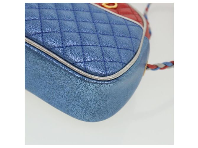 GUCCI Horsebit Pochette Shoulder Bag Lamb Skin Red Blue 534951 - vista 14