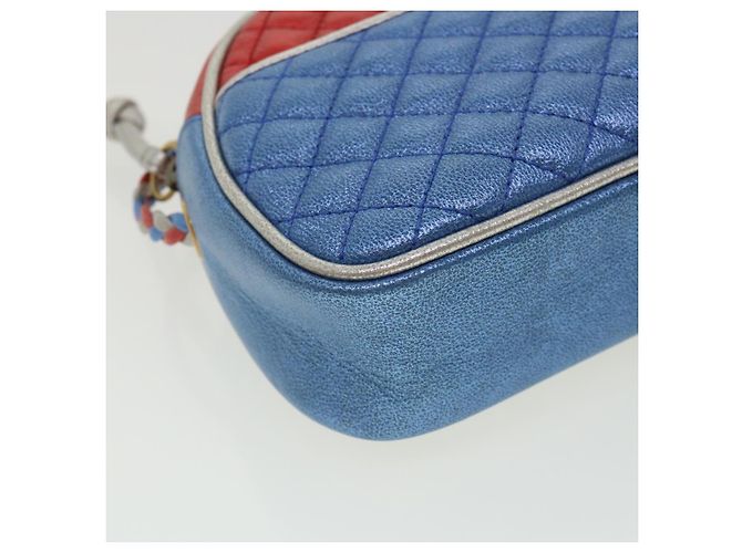 GUCCI Horsebit Pochette Shoulder Bag Lamb Skin Red Blue 534951 - vista 15