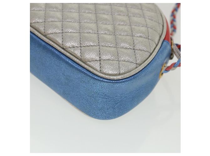 GUCCI Horsebit Pochette Shoulder Bag Lamb Skin Red Blue 534951 - vista 16