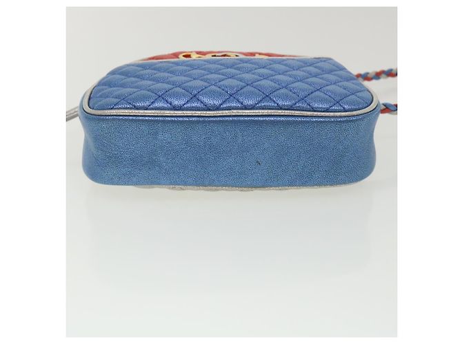 GUCCI Horsebit Pochette Shoulder Bag Lamb Skin Red Blue 534951 - vista 5