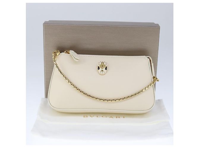 Bulgari BVLGARI Serpenti Accessory Pouch Leather White Gold - vista 12