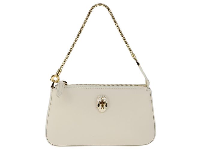 Bulgari BVLGARI Serpenti Accessory Pouch Leather White Gold - vista 13