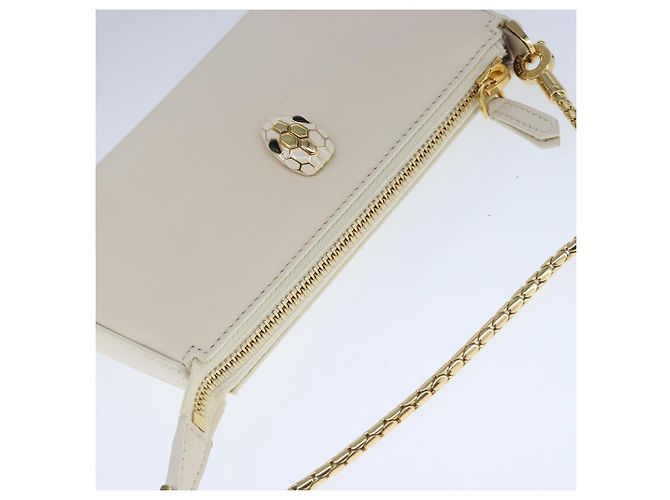 Bulgari BVLGARI Serpenti Accessory Pouch Leather White Gold - vista 6
