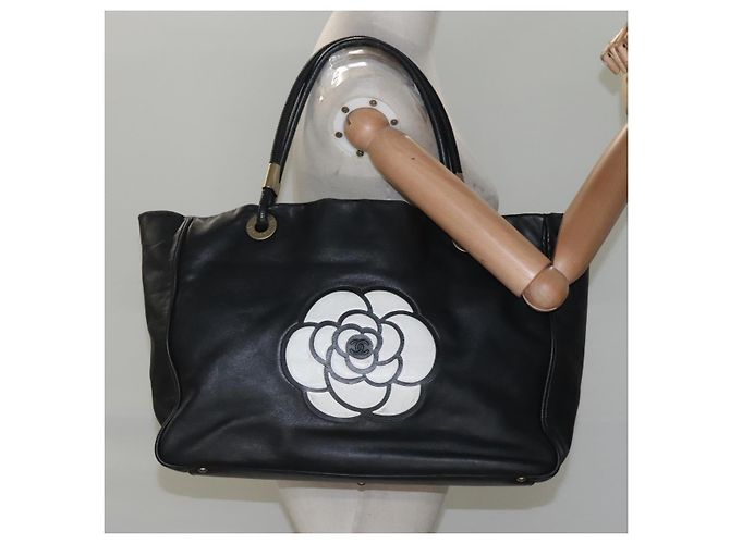 CHANEL Camelia Tote Bag Lamb Skin Black CC - Ansicht 21