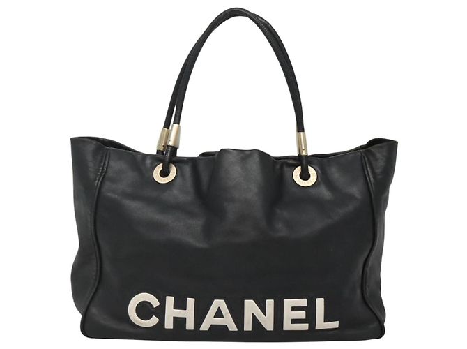 CHANEL Camelia Tote Bag Lamb Skin Black CC - Ansicht 3