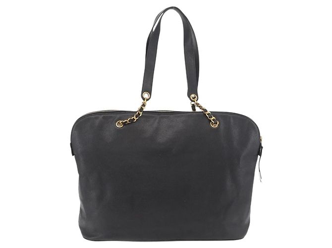 CHANEL COCO Mark Chain Tote Bag Caviar Skin Black CC - vista 2