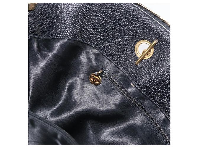 CHANEL COCO Mark Chain Tote Bag Caviar Skin Black CC - vista 22