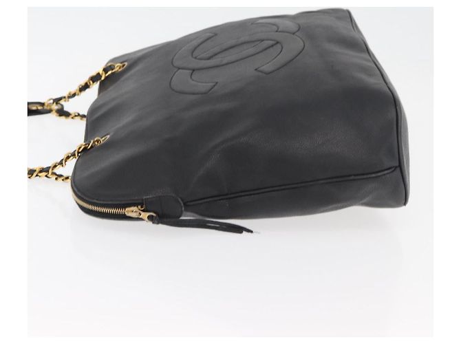 CHANEL COCO Mark Chain Tote Bag Caviar Skin Black CC - vista 4