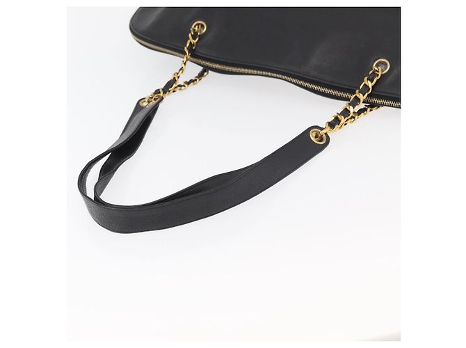 CHANEL COCO Mark Chain Tote Bag Caviar Skin Black CC - vista 7