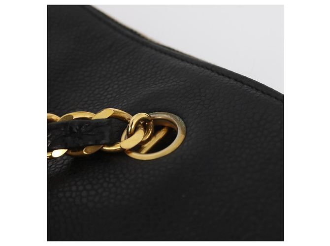 CHANEL COCO Mark Chain Tote Bag Caviar Skin Black CC - vista 8