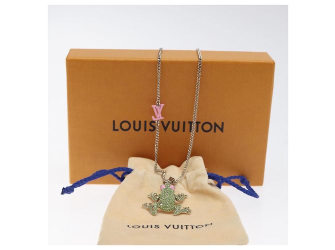 LOUIS VUITTON Collier LV Crazy Animals Frog Silver MP3390 - vue 12