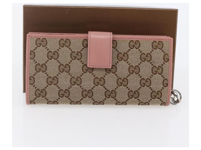 GUCCI Cartera larga de lona GG Beige 233024 - vista 12