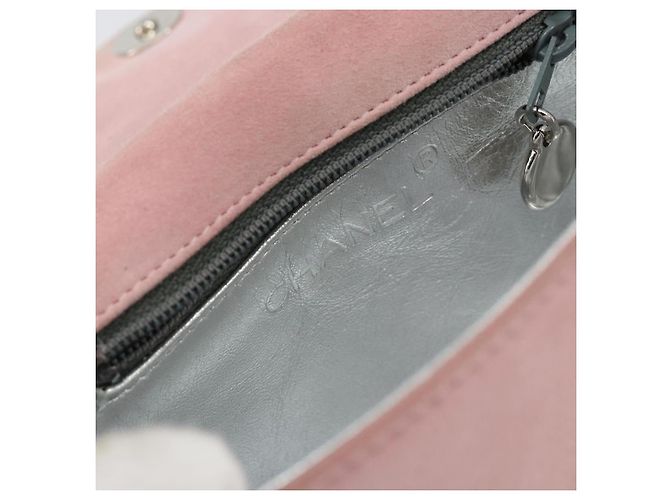 CHANEL Camellia Flap Chain Shoulder Bag Suede Pink Silver CC - vista 19