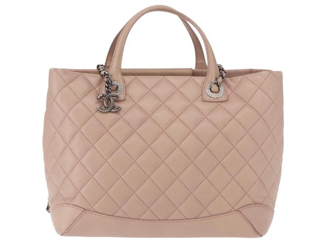 CHANEL Matelasse Tote Bag Leather 2way Pink Silver CC - vista 13