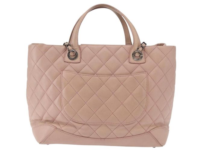 CHANEL Matelasse Tote Bag Leather 2way Pink Silver CC - vista 2