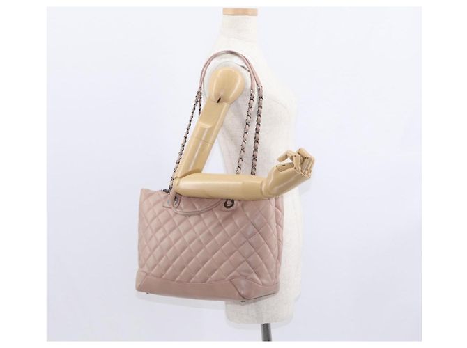 CHANEL Matelasse Tote Bag Leather 2way Pink Silver CC - vista 25