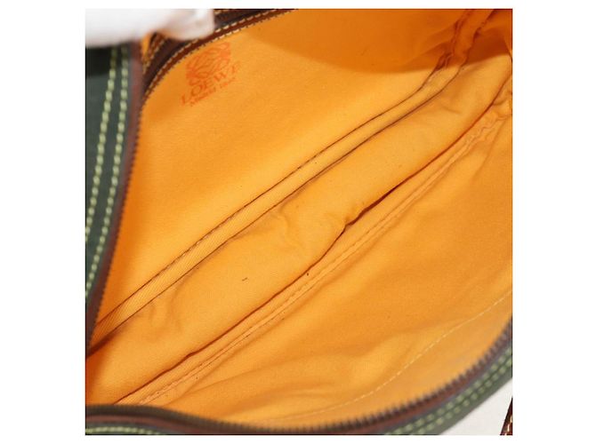 LOEWE Bolsa de Ombro Anagram Couro Camurça Castanho Dourado - vista 12