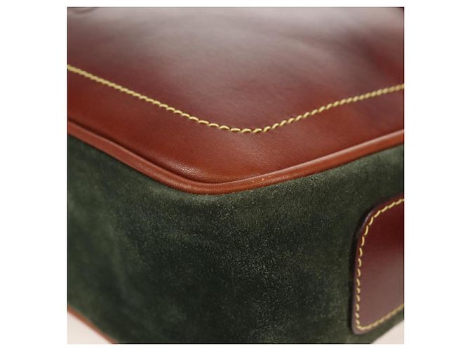 LOEWE Bolsa de Ombro Anagram Couro Camurça Castanho Dourado - vista 14