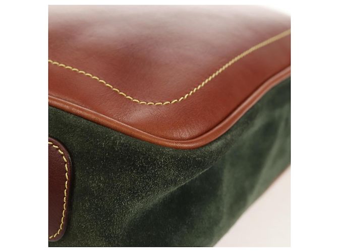 LOEWE Bolsa de Ombro Anagram Couro Camurça Castanho Dourado - vista 15
