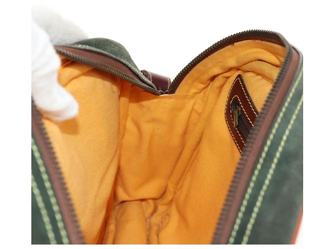LOEWE Bolsa de Ombro Anagram Couro Camurça Castanho Dourado - vista 20
