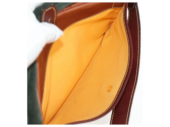 LOEWE Bolsa de Ombro Anagram Couro Camurça Castanho Dourado - vista 23
