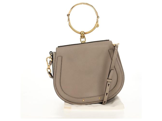 Chloé Chloe Nile Medium Bracelet Shoulder Bag Pele Bege Ouro - vista 12