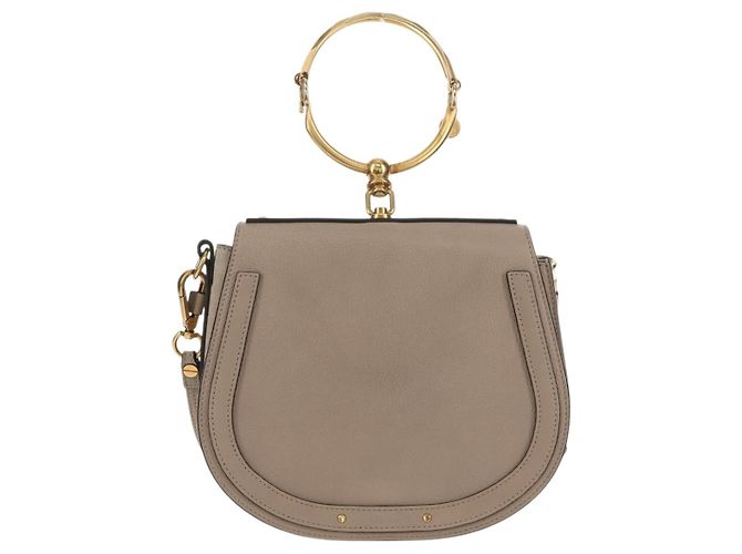 Chloé Chloe Nile Medium Bracelet Shoulder Bag Pele Bege Ouro - vista 13