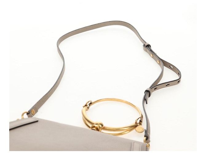 Chloé Chloe Nile Medium Bracelet Shoulder Bag Pele Bege Ouro - vista 16
