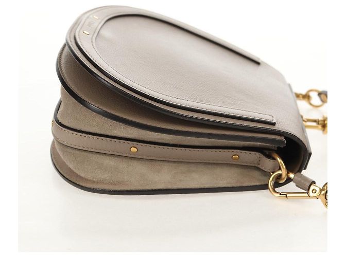 Chloé Chloe Nile Medium Bracelet Shoulder Bag Pele Bege Ouro - vista 4