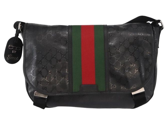GUCCI GG Implementation Web Sherry Line Bag Black Silver 269376 - vista 13