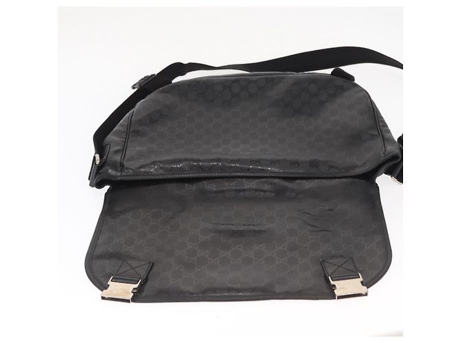 GUCCI GG Implementation Web Sherry Line Bag Black Silver 269376 - vista 19