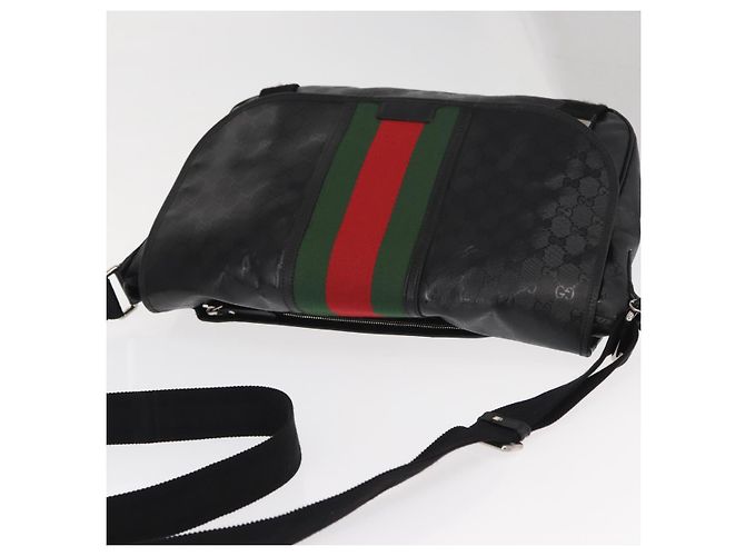 GUCCI GG Implementation Web Sherry Line Bag Black Silver 269376 - vista 6