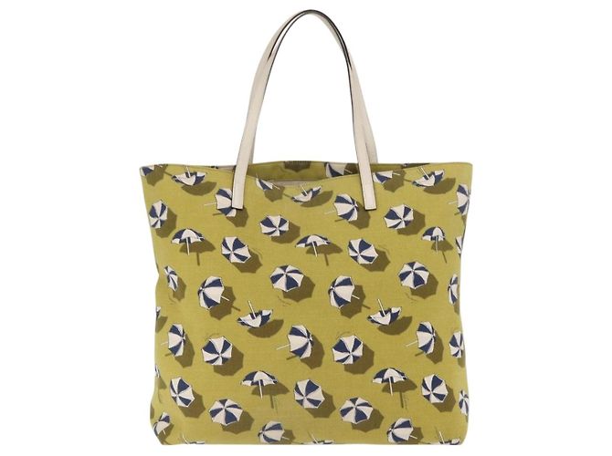 GUCCI Tote Bag Canvas Gold Green 295252 - vista 2
