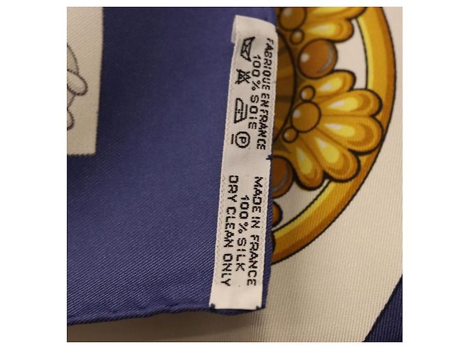 Hermès HERMES Carre 90 Pañuelo de Seda Cliquetis Blue Gold - vista 14