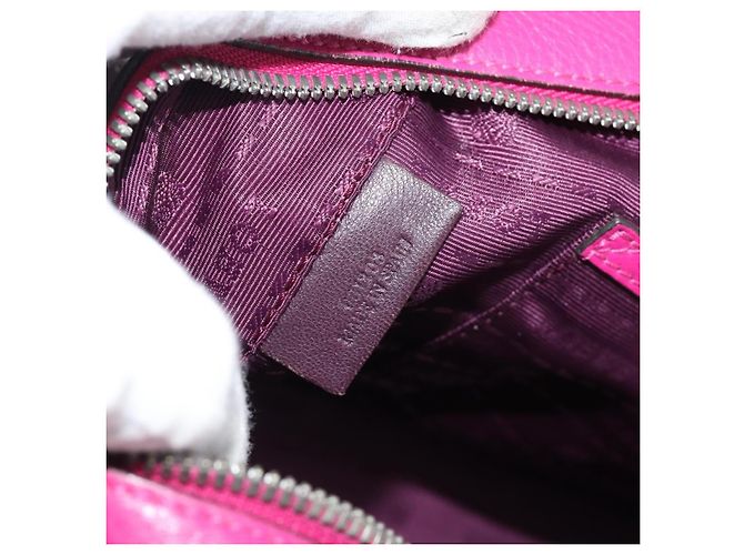 LOEWE Heritage Hand Bag Leather Pink Silver - vue 12