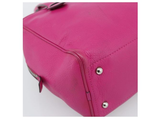 LOEWE Heritage Hand Bag Leather Pink Silver - vue 14
